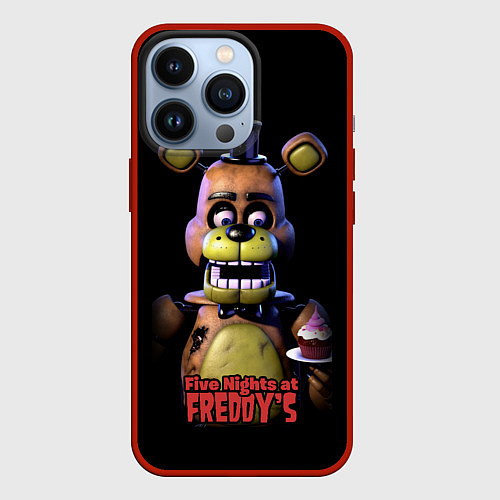 Чехол iPhone 13 Pro Five Nights at Freddy / 3D-Красный – фото 1