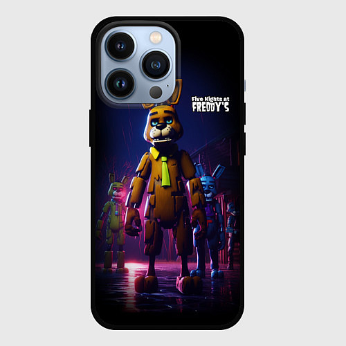 Чехол iPhone 13 Pro Five Nights at Freddys horror / 3D-Черный – фото 1