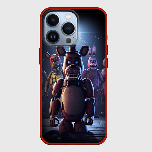 Чехол iPhone 13 Pro Five Nights at Freddy / 3D-Красный – фото 1