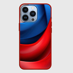 Чехол для iPhone 13 Pro Объемная абстракция в цветах флага РФ, цвет: 3D-красный