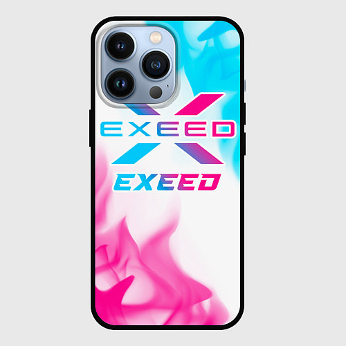 Чехол iPhone 13 Pro Exeed neon gradient style / 3D-Черный – фото 1