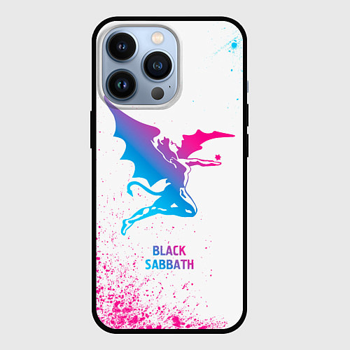 Чехол iPhone 13 Pro Black Sabbath neon gradient style / 3D-Черный – фото 1