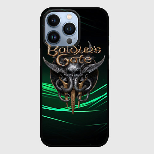 Чехол iPhone 13 Pro Baldurs Gate 3 dark green / 3D-Черный – фото 1