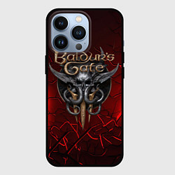 Чехол iPhone 13 Pro Baldurs Gate 3 logo red