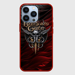 Чехол для iPhone 13 Pro Baldurs Gate 3 logo dark red black, цвет: 3D-красный