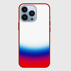Чехол для iPhone 13 Pro Флаг России градиент, цвет: 3D-красный