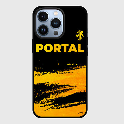 Чехол iPhone 13 Pro Portal - gold gradient: символ сверху / 3D-Черный – фото 1