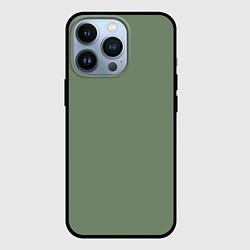 Чехол для iPhone 13 Pro Защитный хаки, цвет: 3D-черный