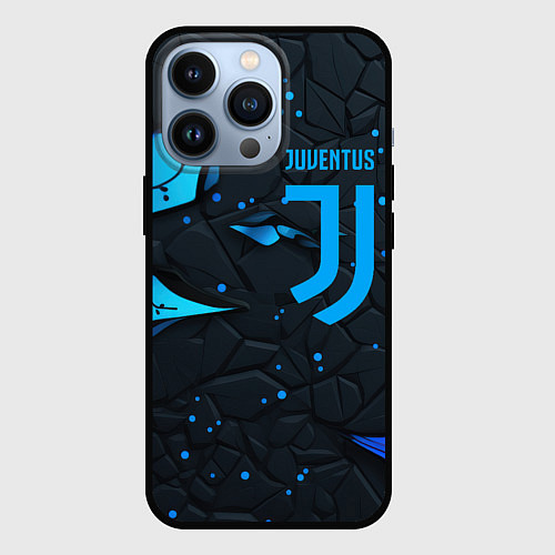 Чехол iPhone 13 Pro Juventus abstract blue logo / 3D-Черный – фото 1