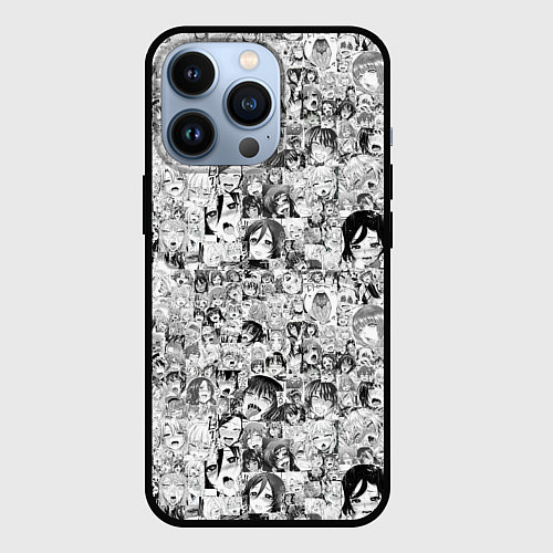 Чехол iPhone 13 Pro Аниме черно-белые фото / 3D-Черный – фото 1