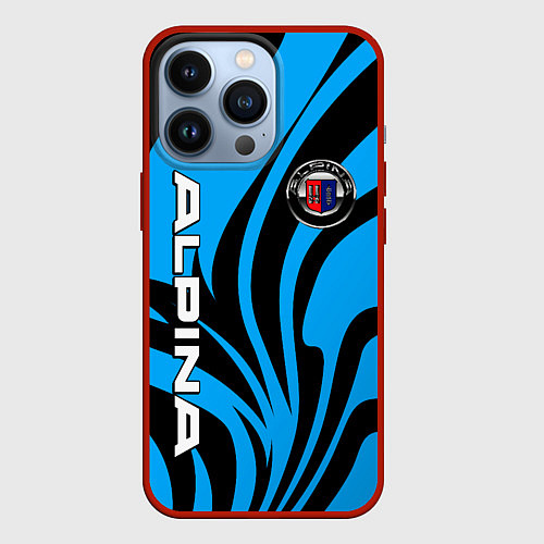 Чехол iPhone 13 Pro Alpina - blue colors / 3D-Красный – фото 1