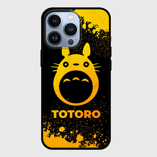 Чехол iPhone 13 Pro Totoro - gold gradient / 3D-Черный – фото 1