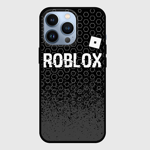 Чехол iPhone 13 Pro Roblox glitch на темном фоне: символ сверху / 3D-Черный – фото 1