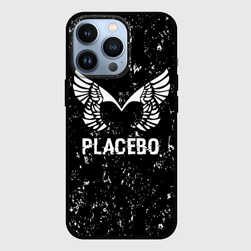 Чехол iPhone 13 Pro Placebo glitch на темном фоне / 3D-Черный – фото 1