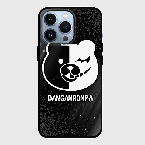 Чехол iPhone 13 Pro Danganronpa glitch на темном фоне / 3D-Черный – фото 1