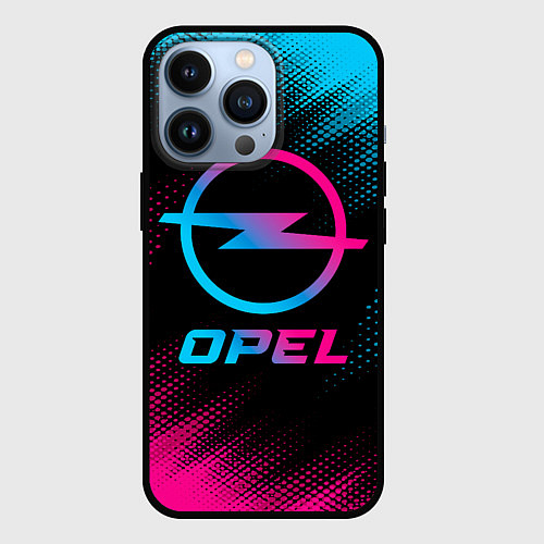 Чехол iPhone 13 Pro Opel - neon gradient / 3D-Черный – фото 1