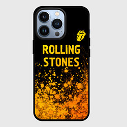 Чехол iPhone 13 Pro Rolling Stones - gold gradient: символ сверху