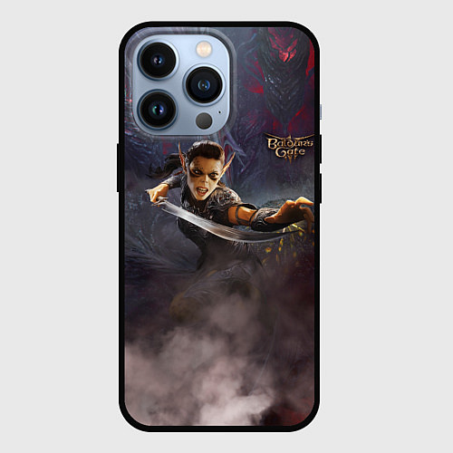 Чехол iPhone 13 Pro Baldurs gate 3 Лаэзель / 3D-Черный – фото 1