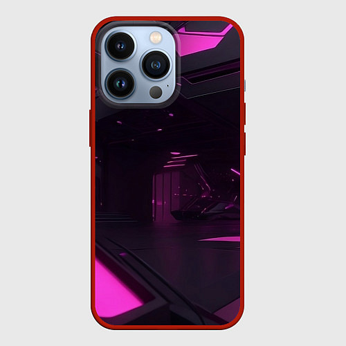 Чехол iPhone 13 Pro Киберпространство / 3D-Красный – фото 1