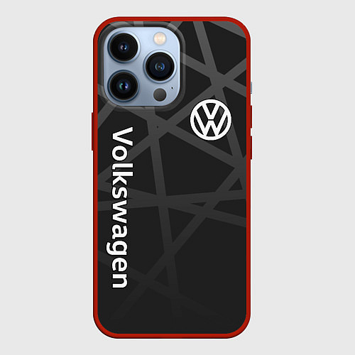 Чехол iPhone 13 Pro Volkswagen - classic black / 3D-Красный – фото 1