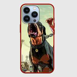 Чехол для iPhone 13 Pro Собака из GTA, цвет: 3D-красный