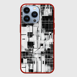 Чехол для iPhone 13 Pro Кибер Сетка гранж, цвет: 3D-красный