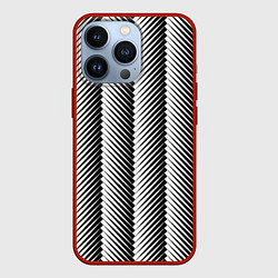 Чехол для iPhone 13 Pro Геометрический узор в елочку, цвет: 3D-красный