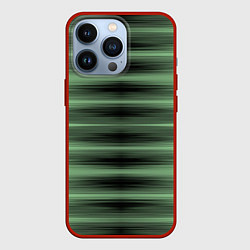 Чехол для iPhone 13 Pro Зеленый полосатый градиент, цвет: 3D-красный