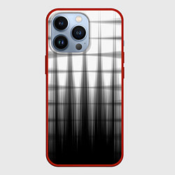 Чехол для iPhone 13 Pro Черная градиентная клетка, цвет: 3D-красный