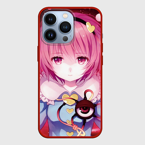 Чехол iPhone 13 Pro Touhou Project Сатори Комейдзи / 3D-Красный – фото 1