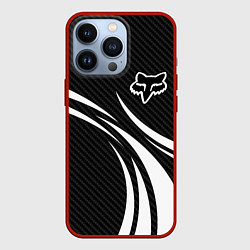 Чехол iPhone 13 Pro Fox carbon line - white