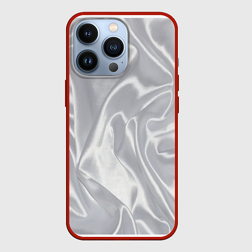 Чехол iPhone 13 Pro White Silk / 3D-Красный – фото 1