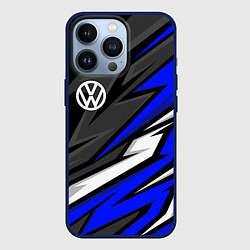 Чехол для iPhone 13 Pro Volkswagen - Синяя абстракция, цвет: 3D-тёмно-синий