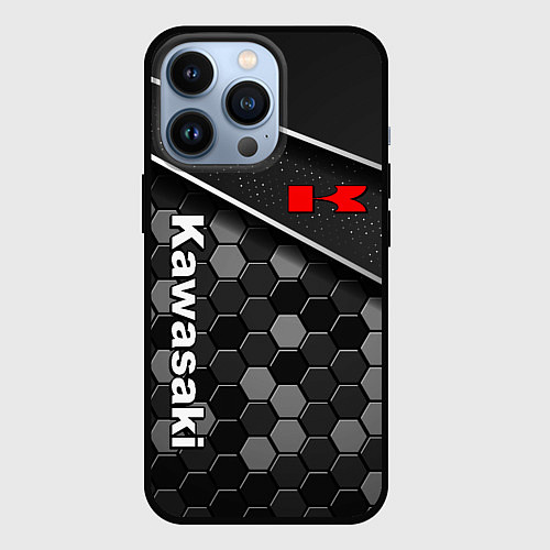 Чехол iPhone 13 Pro Kawasaki - технологическая / 3D-Черный – фото 1
