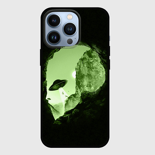 Чехол iPhone 13 Pro Пещера в форме головы пришельца / 3D-Черный – фото 1