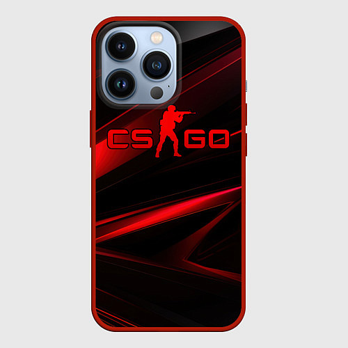 Чехол iPhone 13 Pro CSGO red black logo / 3D-Красный – фото 1