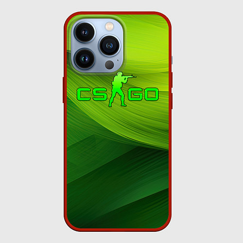 Чехол iPhone 13 Pro CSGO green logo / 3D-Красный – фото 1