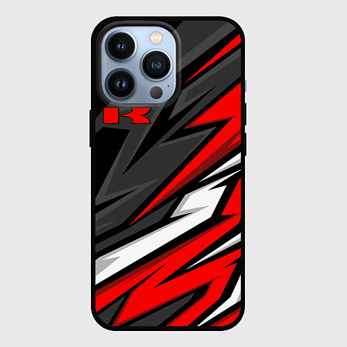 Чехол iPhone 13 Pro Kawasaki - red uniform / 3D-Черный – фото 1