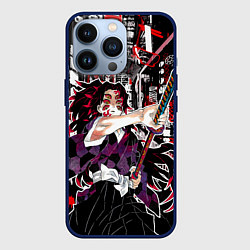 Чехол для iPhone 13 Pro Кокушибо высшая луна - Клинок демонов, цвет: 3D-тёмно-синий