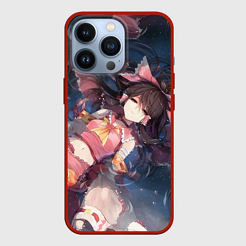 Чехол iPhone 13 Pro Touhou Project Рейму Hakurei / 3D-Красный – фото 1