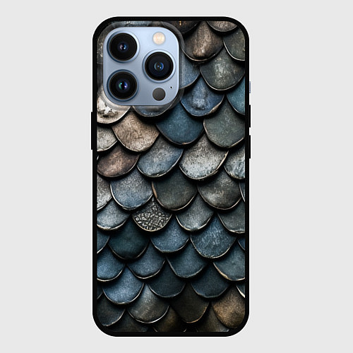 Чехол iPhone 13 Pro Чешуя тёмного дракона / 3D-Черный – фото 1