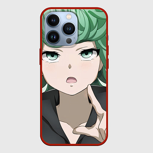 Чехол iPhone 13 Pro One Punch Man Тацумаки / 3D-Красный – фото 1