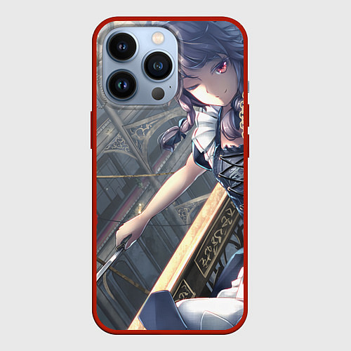 Чехол iPhone 13 Pro Touhou Project Сакуя Izayoi / 3D-Красный – фото 1