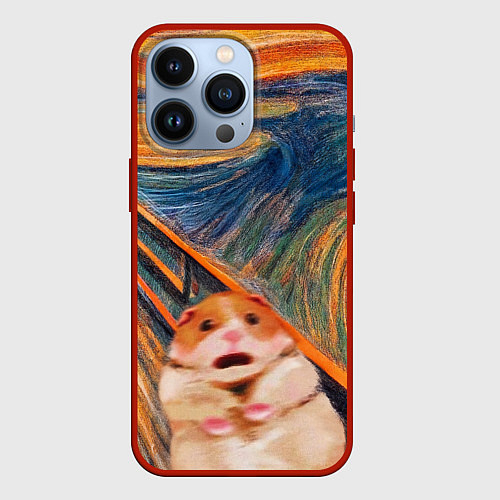 Чехол iPhone 13 Pro Крик хомяка / 3D-Красный – фото 1