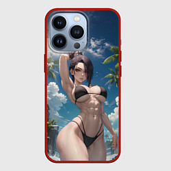 Чехол для iPhone 13 Pro Девушка в купальник на море, цвет: 3D-красный