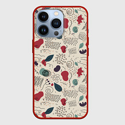 Чехол iPhone 13 Pro Флоральная абстракция с пятнами