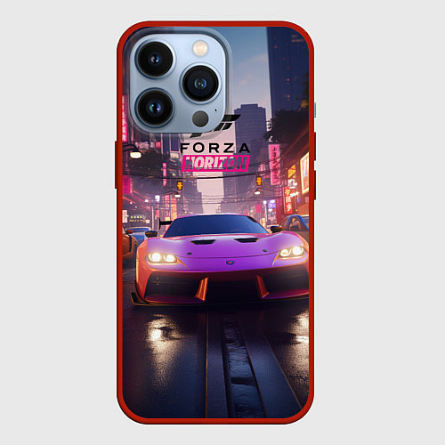 Чехол iPhone 13 Pro Forza Horizon street racing / 3D-Красный – фото 1