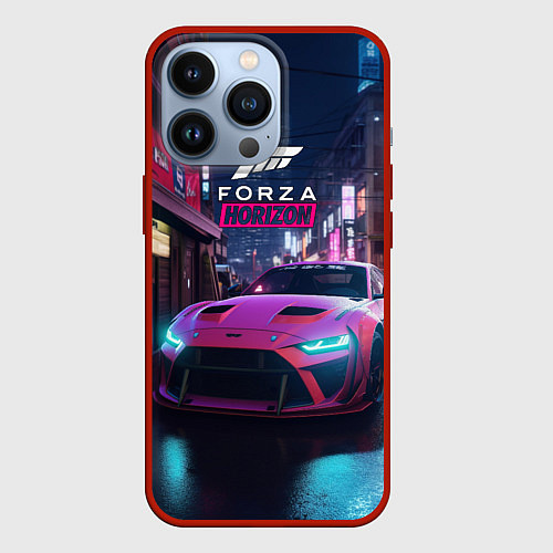 Чехол iPhone 13 Pro Forza night racing / 3D-Красный – фото 1