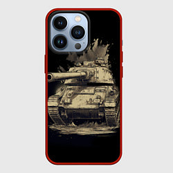Чехол для iPhone 13 Pro Русский танк т54, цвет: 3D-красный