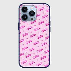 Чехол для iPhone 13 Pro Паттерн - Барби и сердечки, цвет: 3D-тёмно-синий